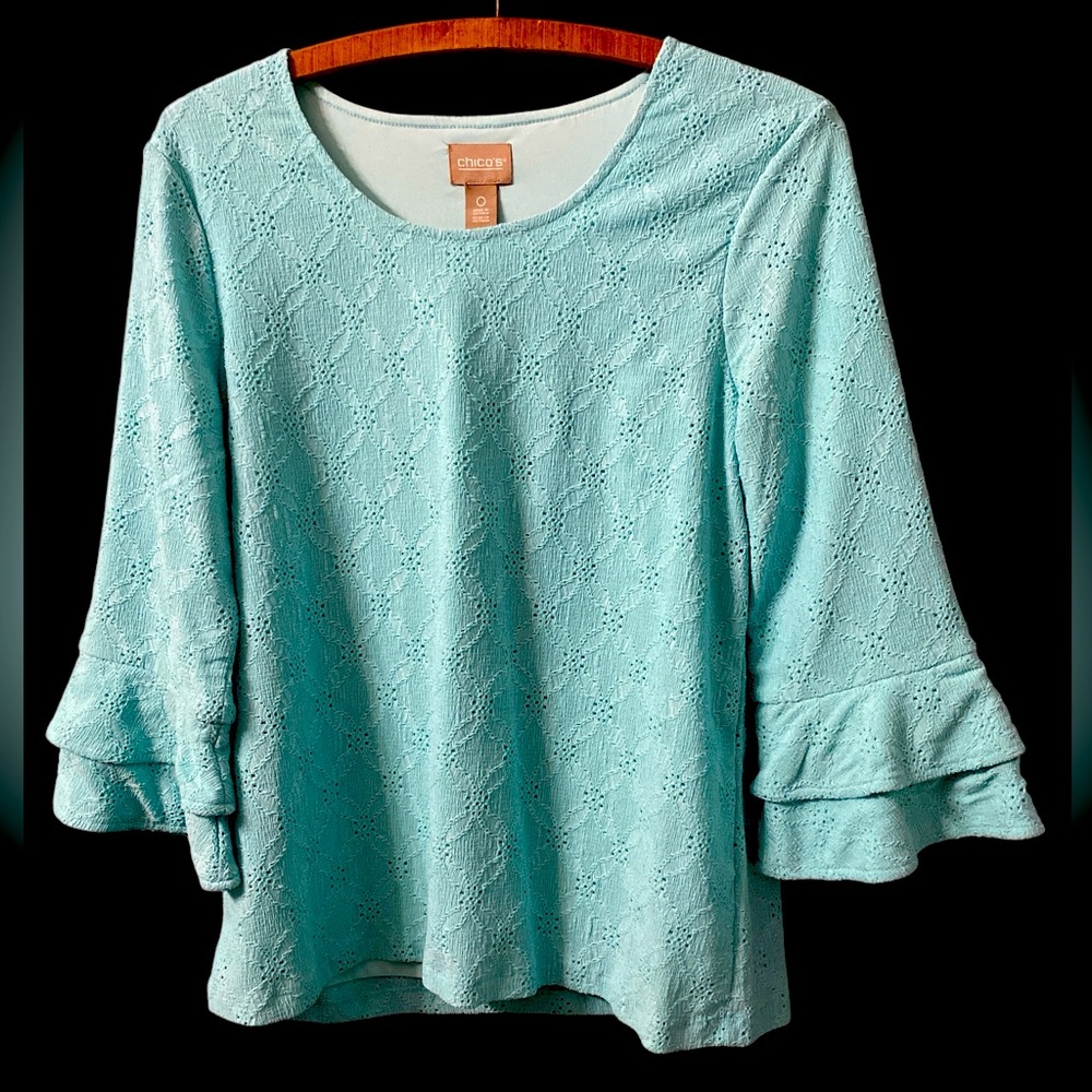 Chico's Aqua Lace Women's Top